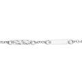 Bracelets sur Artemare : Bracelet en argent rhodi&eacute; avec plaquettes rectangulaires diamant&eacute;es 16+2,5cm