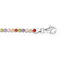 Bracelet en argent rhodi&eacute; rang&eacute;e d'oxydes multi couleurs 16+3cm