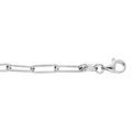 Bracelet en argent rhodi&eacute; maille longue rectangulaire 16+3cm