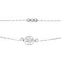 Bracelet en argent rhodi&eacute; double cha&icirc;ne arbre de vie et boules 16+3cm Artemare