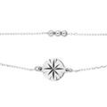 Bracelet en argent rhodi&eacute; double cha&icirc;ne avec pastille &eacute;toile et boules 16+3cm
