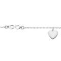 Bracelet en argent rhodi&eacute; cha&icirc;ne avec pampille coeur et infini 16+3cm
