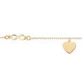 Bracelet en argent rhodi&eacute; et dorure jaune cha&icirc;ne avec pampille coeur et infini 16+3cm