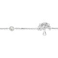 Bracelet en argent rhodi&eacute; cha&icirc;ne avec arbre de vie et 4 oxydes blancs sertis 17+3cm Artemare