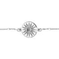 Bracelet en argent rhodi&eacute; cha&icirc;ne avec pastille soleil 17+3cm Artemare