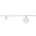 Bracelet en argent rhodi&eacute; cha&icirc;ne avec pampilles arbre de vie et boules 16+3cm