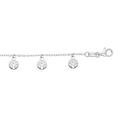 Bracelet en argent rhodi&eacute; cha&icirc;ne avec pampilles arbre de vie 16+2,5cm