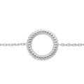 Bracelet en argent rhodi&eacute; cha&icirc;ne avec cercle torsad&eacute; &eacute;vid&eacute; 16+3cm