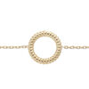 Bracelet en argent rhodi&eacute; et dorure jaune cha&icirc;ne avec cercle torsad&eacute; &eacute;vid&eacute; 16+3cm