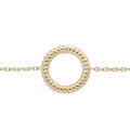 Bracelet en argent rhodi&eacute; et dorure jaune cha&icirc;ne avec cercle torsad&eacute; &eacute;vid&eacute; 16+3cm Artemare