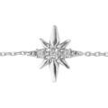 Bracelet en argent rhodi&eacute; cha&icirc;ne avec &eacute;toile Edelweis en oxydes blancs sertis 16+3cm Artemare