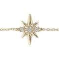 Bracelet en argent rhodi&eacute; et dorure jaune cha&icirc;ne avec &eacute;toile Edelweis en oxydes blancs sertis 16+3cm Artemare