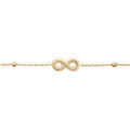 Bracelet en argent rhodi&eacute; et dorure jaune cha&icirc;ne avec symbole infini travaill&eacute; 16+3cm Artemare