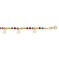 Bracelet en argent et dorure jaune pierres facet&eacute;s et pampilles arbre de vie 16+3cm
