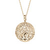 Collier Bola de grossesse avec cha&icirc;ne en argent et boule dorure jaune 20mm coeurs ajour&eacute;s 90+10cm