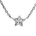 Collier en argent rhodi&eacute; avec &eacute;toile coeur oxyde blancs sertis 37+3cm Artemare