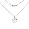 Collier en argent rhodi&eacute; double cha&icirc;ne avec pendentif arbre de vie et boules 40+5cm