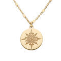 Collier en argent et dorure jaune cha&icirc;ne avec pendentif pastille soleil 40+5cm