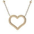Colliers sur Artemare : Collier en argent et dorure jaune boules avec coeur torsad&eacute; &eacute;vid&eacute; 40+5cm