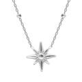 Collier en argent rhodi&eacute; cha&icirc;ne avec pendentif petite &eacute;toile Edelweis 42+2,5cm