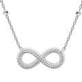Colliers sur Artemare : Collier en argent rhodi&eacute; cha&icirc;ne avec pendentif infini travaill&eacute; 40+5cm