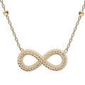 Collier en argent et dorure jaune cha&icirc;ne avec pendentif infini travaill&eacute; 40+5cm