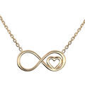 Colliers sur Artemare : Collier en argent et dorure jaune cha&icirc;ne avec pendentif infini et coeur 42+3cm