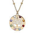 Collier en argent et dorure jaune pendentif arbre de vie oxydes multi couleurs 40+4cm