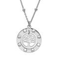 Colliers sur Artemare : Collier en argent rhodi&eacute; cha&icirc;ne avec pendentif arbre de vie oxydes blancs 40+4cm