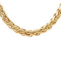 Collier en argent et dorure jaune maille palmier en chute 46cm