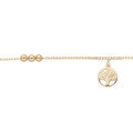 Chaine sur Artemare : Cha&icirc;ne de cheville en argent et dorure jaune cha&icirc;ne avec pampille arbre de vie et boules 23+3cm