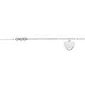 Chaine sur Artemare : Cha&icirc;ne de cheville en argent rhodi&eacute; cha&icirc;ne avec pampille coeur et infini 23+3cm