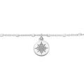 Chaine sur Artemare : Cha&icirc;ne de cheville en argent rhodi&eacute; avec pastille soleil et boules 23+3cm