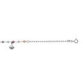 Cha&icirc;ne de cheville en argent rhodi&eacute; avec pierres facette&eacute;s multicouleur et pampille coquillage 23+3cm Artemare