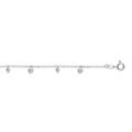 Cha&icirc;ne de cheville en argent rhodi&eacute; avec pampilles boules 23+3m Artemare