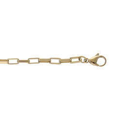 Bracelet en acier et PVD jaune maille rectangle 17+4cm