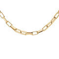 Collier en acier et PVD jaune maille rectangle 50+6cm