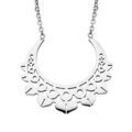Collier en acier cha&icirc;ne avec d&eacute;coupe cercle cisel&eacute; 45+5m
