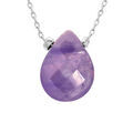 Colliers sur Artemare : Collier en acier cha&icirc;ne avec pierre naturelle Am&eacute;trine 42+3cm (cr&eacute;ativit&eacute; & s&eacute;r&eacute;nit&eacute;)