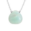 Collier en acier cha&icirc;ne avec pierre naturelle Aventurine verte 42+3cm (confiance en soi & s&eacute;r&eacute;nit&eacute;) Artemare