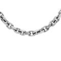 Collier en acier grosse maille for&ccedil;at satin&eacute;e - longueur 63cm
