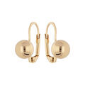 Boucles d'oreille sur Artemare : Boucles d'oreille en plaqu&eacute; or boule lisse 8mm avec fermoir dormeuse