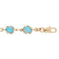Bracelets sur Artemare : Bracelet en plaqu&eacute; or avec perles couleur turquoise 16+3cm
