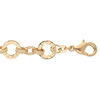 Bracelet en plaqu&eacute; or grandes mailles martel&eacute;es 17,5+3,5cm