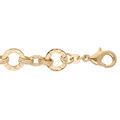 Bracelet en plaqu&eacute; or grandes mailles martel&eacute;es 17,5+3,5cm