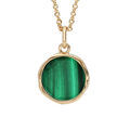 Colliers sur Artemare : Collier en plaqu&eacute; or cha&icirc;ne avec pendentif Malachite v&eacute;ritable forme irr&eacute;guli&egrave;re 40+4cm