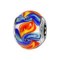 Charms Thabora en argent rhodi&eacute; et verre de Murano v&eacute;ritable formes multi couleur Artemare