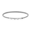 Bracelet en acier pour charms medium homme c&acirc;ble et fermoir t&eacute;lescopique 18cm r&eacute;glable 17 et 16cm
