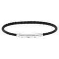 Bracelet en acier pour charms medium homme c&acirc;ble noir et fermoir t&eacute;lescopique 21cm r&eacute;glable 20 et 19cm Artemare
