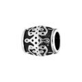 Charms Thabora m&eacute;dium en acier tonneau noire avec motifs arabesques Artemare